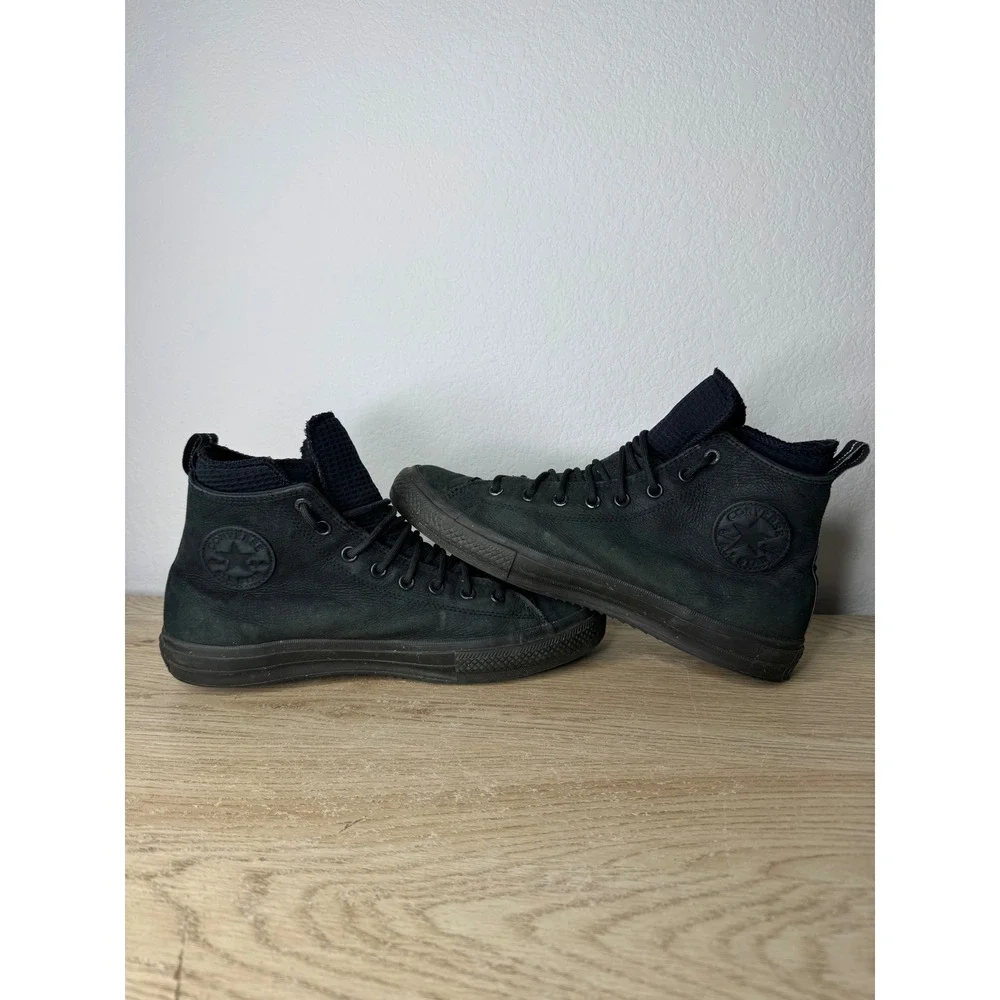 Converse Chuck Taylor All Star Black Leather Lunarlon High Top Mens 11.5 162409C - Picture 6 of 11